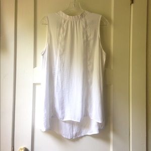 Mossimo High Neck Sleeveless Blouse White Silky